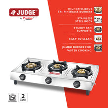 Load image into Gallery viewer, Judge Aura Delight 3 Burner LP Gas Stove
