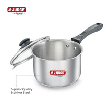 Load image into Gallery viewer, Judge Stainless Steel Sauce Pan with Glass Lid 16cm

