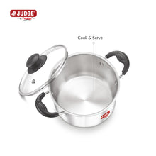 Load image into Gallery viewer, Judge Stainless Steel Casserole with Glass Lid 18cm
