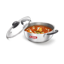 Load image into Gallery viewer, Judge Stainless Steel Kadai with Glass Lid 20cm
