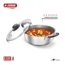 Load image into Gallery viewer, Judge Stainless Steel Kadai with Glass Lid 20cm
